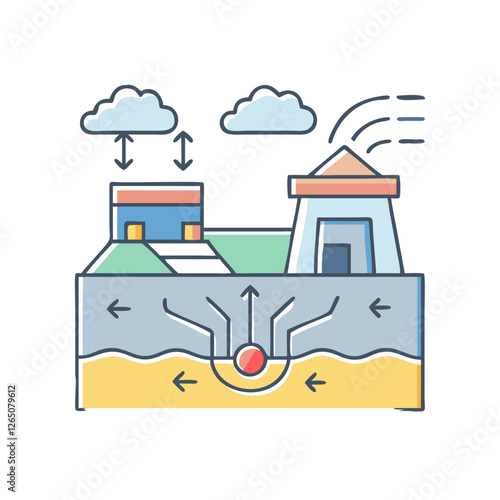 geothermal energy icon, geothermal energy vector illustration-simple illustration of geothermal energy, perfect for geothermal energy logos and icons