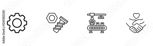 Mechanical Drafting Icon Set.