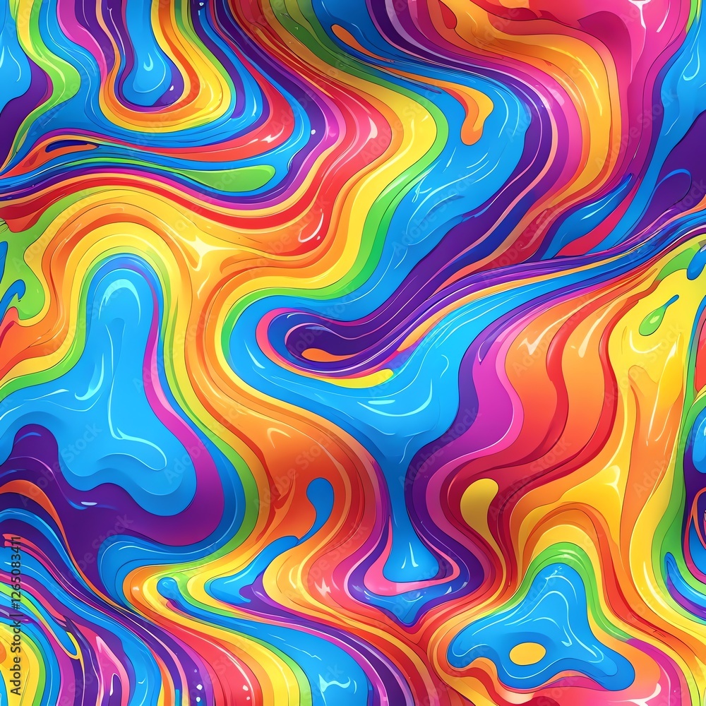 Vibrant Rainbow Swirls: A Psychedelic Abstract Art Vibrant Rainbow Swirls: A Psychedelic Abstract Art