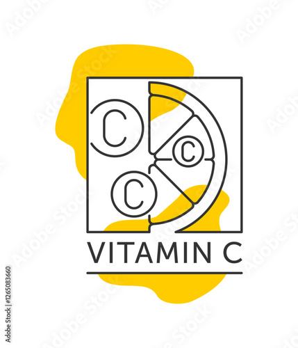 Vitamin C - emblem or logo template for labeling