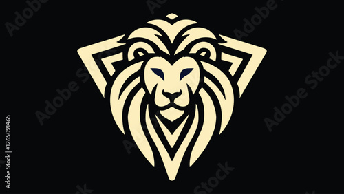 Minimalist logo inspired by a lion's head and the letter v