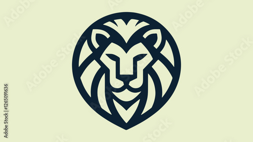 Minimalist logo inspired by a lion's head and the letter v