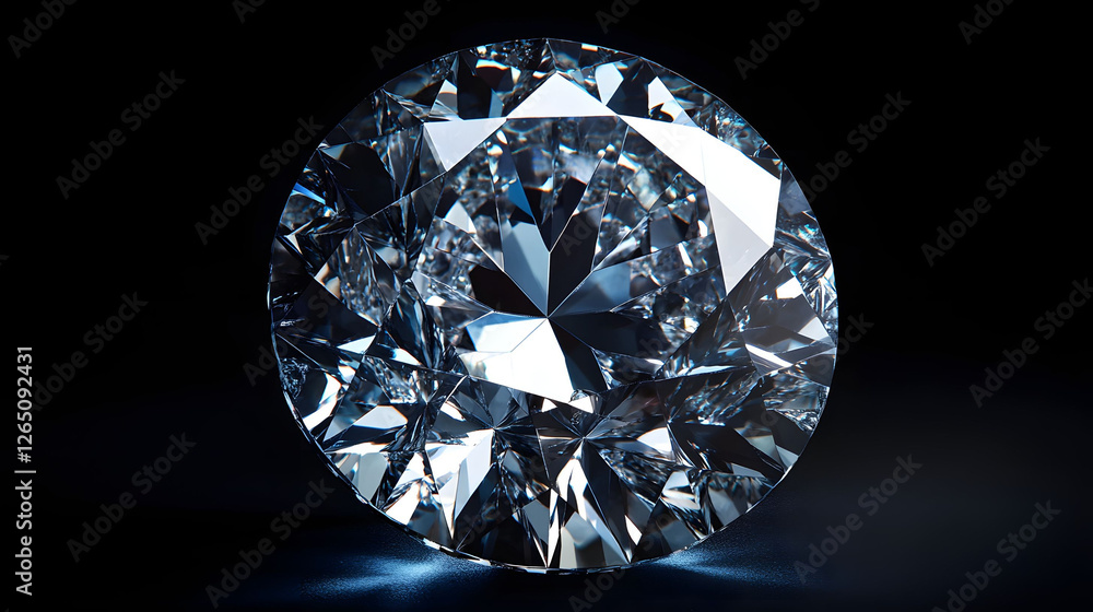 Dazzling Diamond: A Sparkling Gemstone on Black Background Dazzling Diamond: A Sparkling Gemstone on Black Background