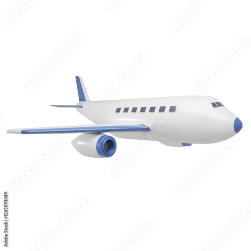 Isolated 3D Render Airplane Illustration