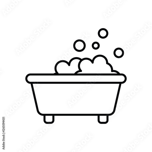 Bathtub  vector icon stock illustration