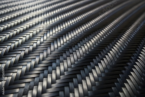 Intricate High-Tech Glossy Weave Pattern Showcasing Carbon Fiber Textures in Dynamic Light Play