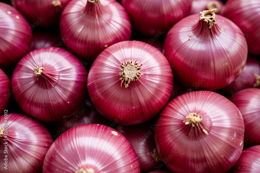 Fresh Red Onions Close Up View of Vibrant Bulbs Healthy Vegetable Harvest Fresh Red Onions Close Up View of Vibrant Bulbs Healthy Vegetable Harvest