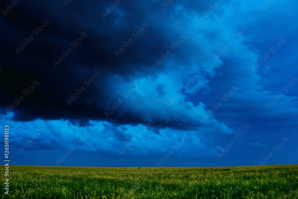 Stormy Skies Over a Green Field: A brooding, dramatic skyscape unfolds, a massive dark cloud casting an ominous shadow over a vast, emerald green field. The impending storm's energy is palpable. Stormy Skies Over a Green Field: A brooding, dramatic skyscape unfolds, a massive dark cloud casting an ominous shadow over a vast, emerald green field. The impending storm's energy is palpable.