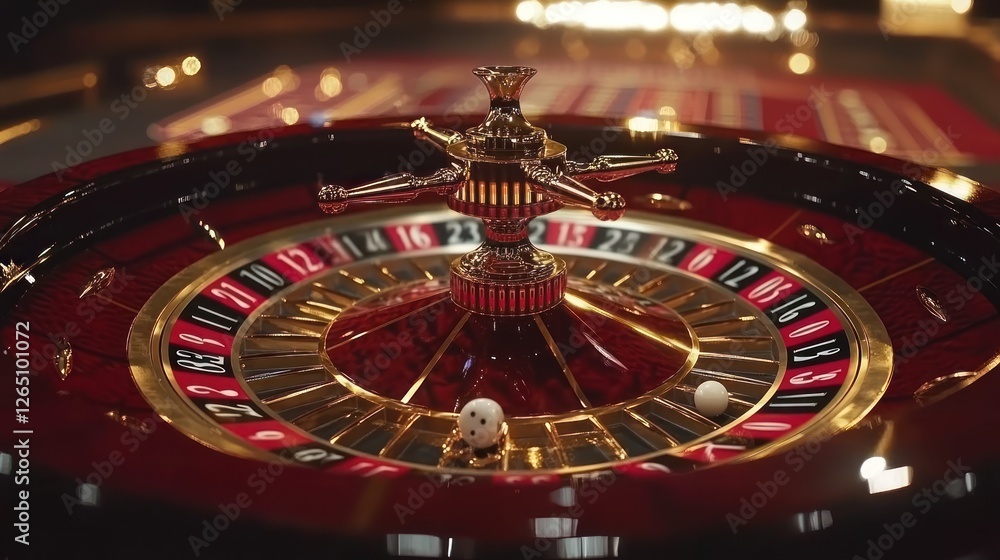 Roulette wheel spins; dice roll. Casino scene. Gambling theme Roulette wheel spins; dice roll. Casino scene. Gambling theme