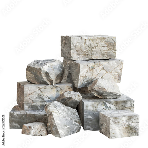 Stack of Grey and White Marble Rocks