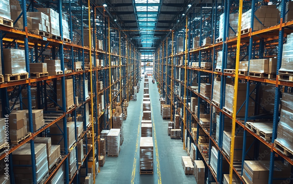 Fototapeta premium Global supply chain optimization through expert insights, logistics network management, production line efficiency, technologydriven solutions, highresolution, 4K UHD