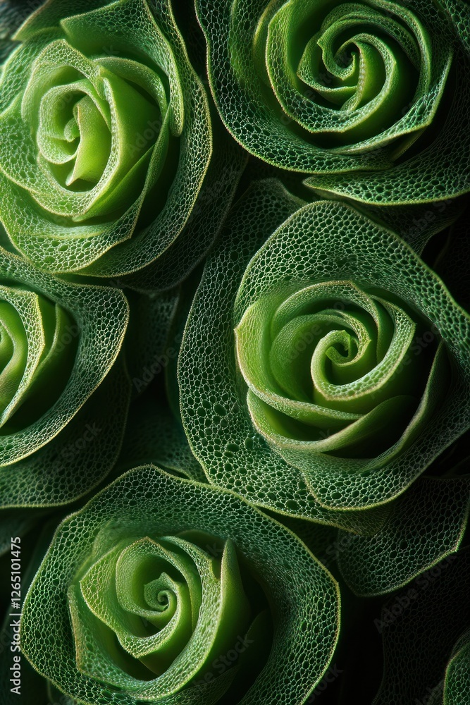 Close-up of several green succulent plants resembling roses. Close-up of several green succulent plants resembling roses.