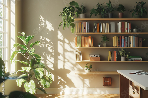 Home furniture with greenery as a background