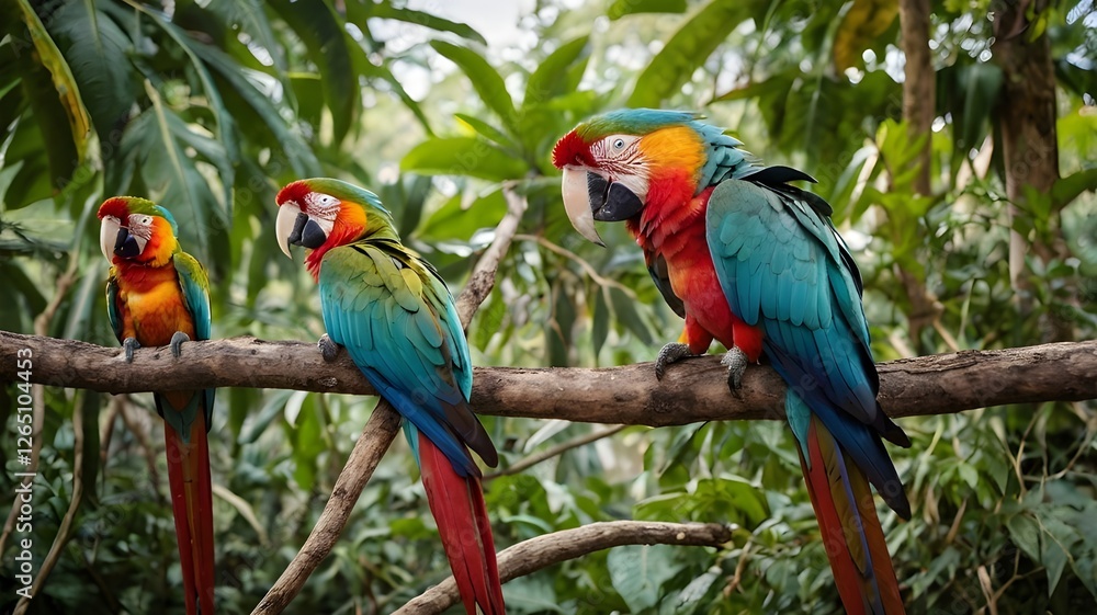 Colorful macaw on tree branches
Colorful macaw on tree branches