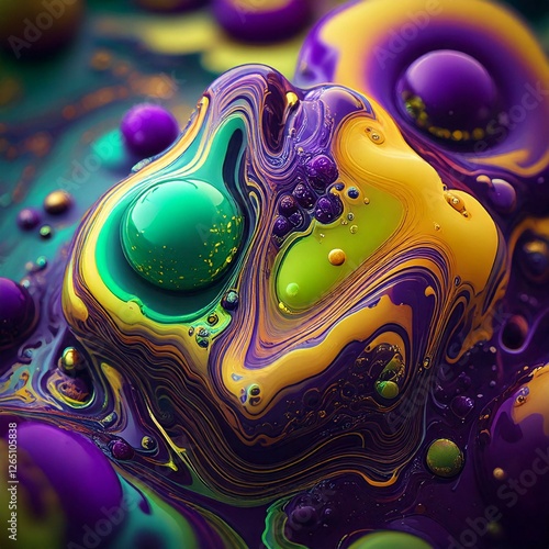 melting shapes with a 3D, liquid-like texture. Soft light and an abstract, eye-catching look.