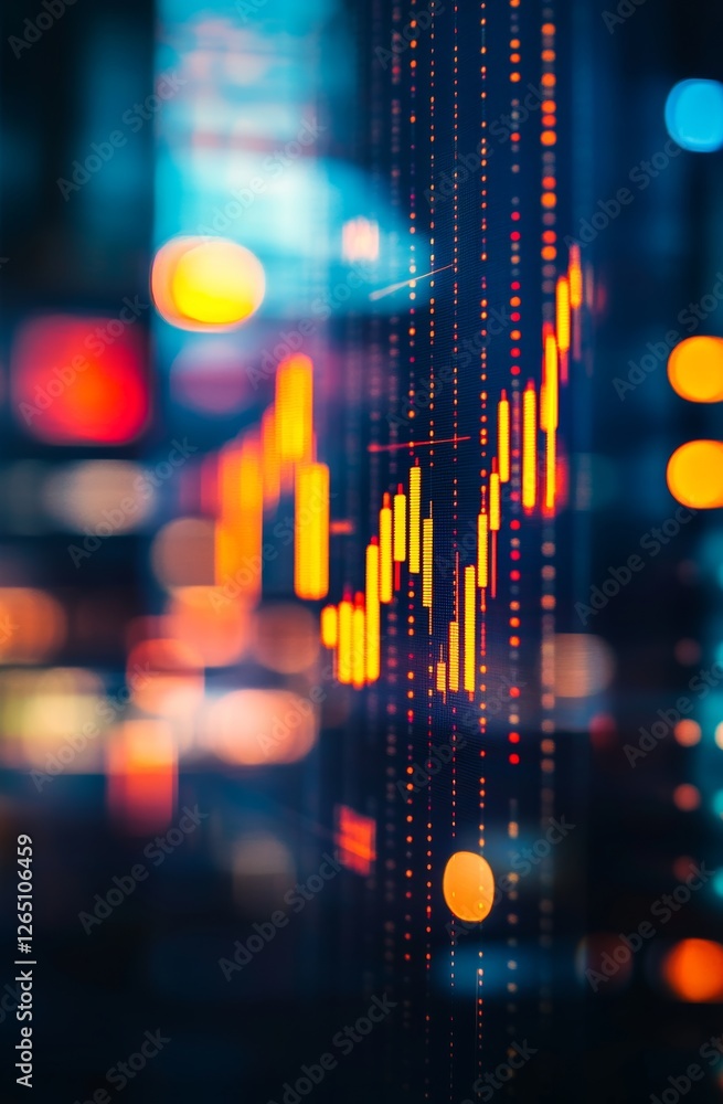 Fototapeta premium Stock market trading graph going down