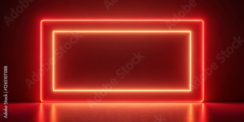 Wallpaper Mural Red Glowing Frame, 3D Animated Background, Minimalist, Alpha Channel, Motion Graphics Torontodigital.ca