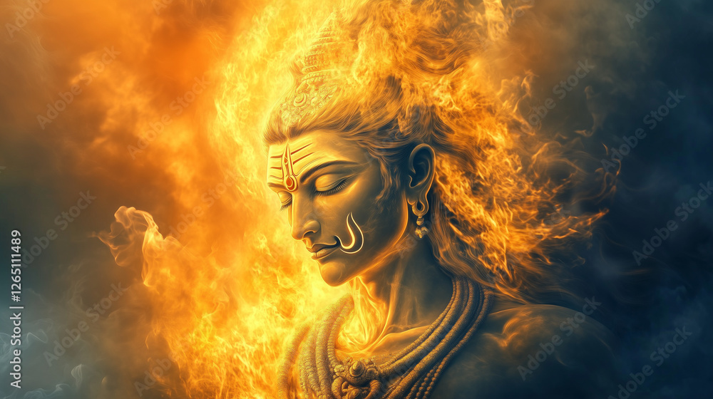 Shiva Meditating in Cosmic Transcendence Shiva Meditating in Cosmic Transcendence