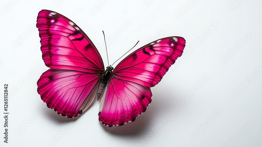 Fototapeta premium Beautiful Pink Butterfly Wings Nature Design art hope macro white 