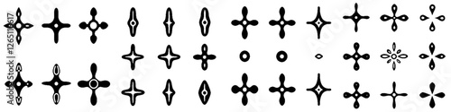 Abstract kazakh ornament style vector illustration. Rounded corners and in untidy old style