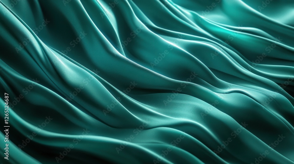 Teal fabric waves, abstract background texture. Teal fabric waves, abstract background texture.