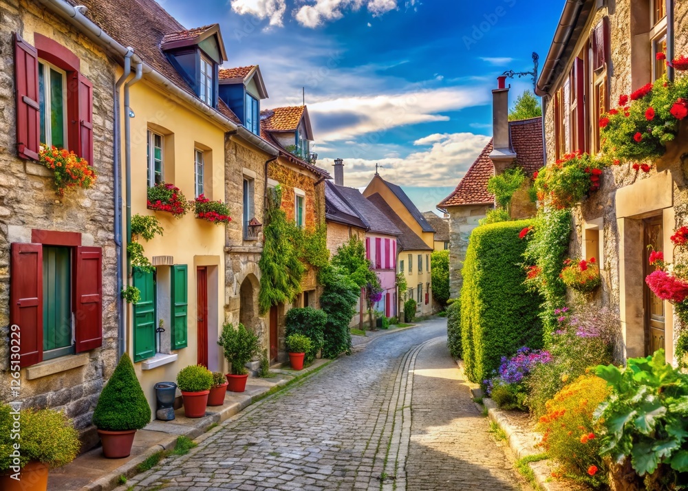 Fototapeta premium Seraincourt, France: Picturesque Village - August 6, 2018 - Charming French Countryside