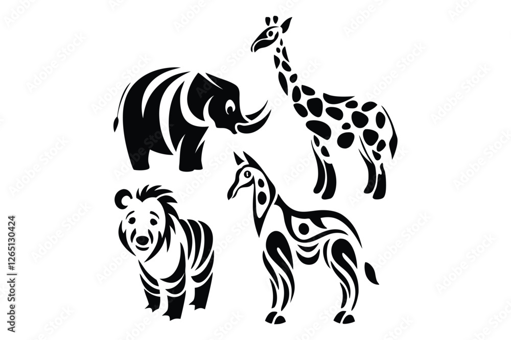 Obraz premium animals-depicted-using-geometric-shapes-and-lines