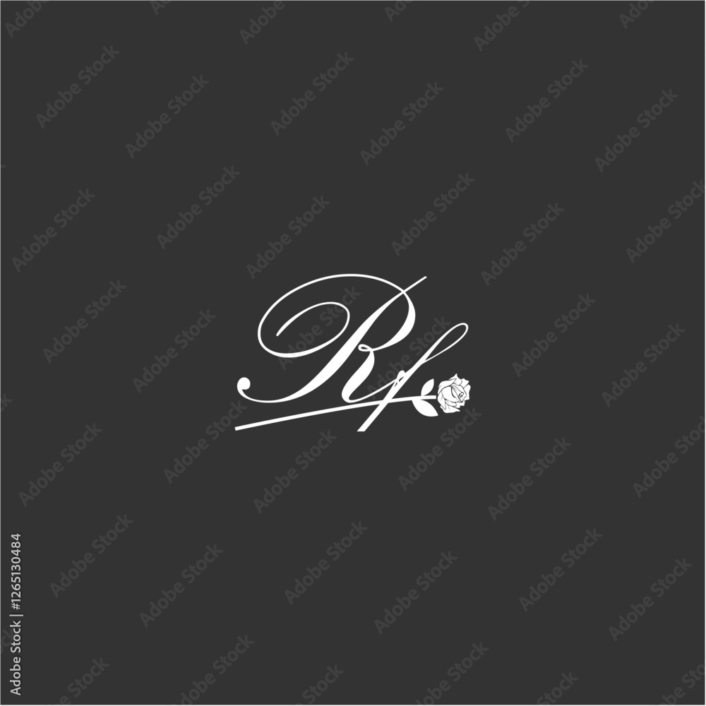 Initial RF art illustration flower design creative Initial RF art illustration flower design creative