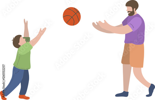 공놀이, 운동, 스포츠, 국민, 벡터, love, 사람, 가족, 농구, 공, 꼬마, 남자아이, 선수, 게임, 놀기, 놀이, 재미, 활동, 액티브