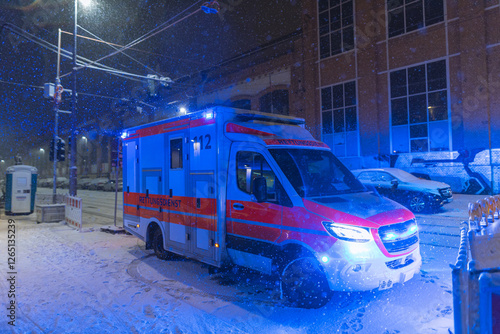Photography Emergency Response in Berlin Snowstorm at night