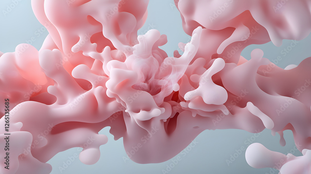 Fototapeta premium vibrant, abstract artwork featuring fluid shapes and soft pink hues, evoking sense of movement and emotion. design captures essence of creativity and imagination