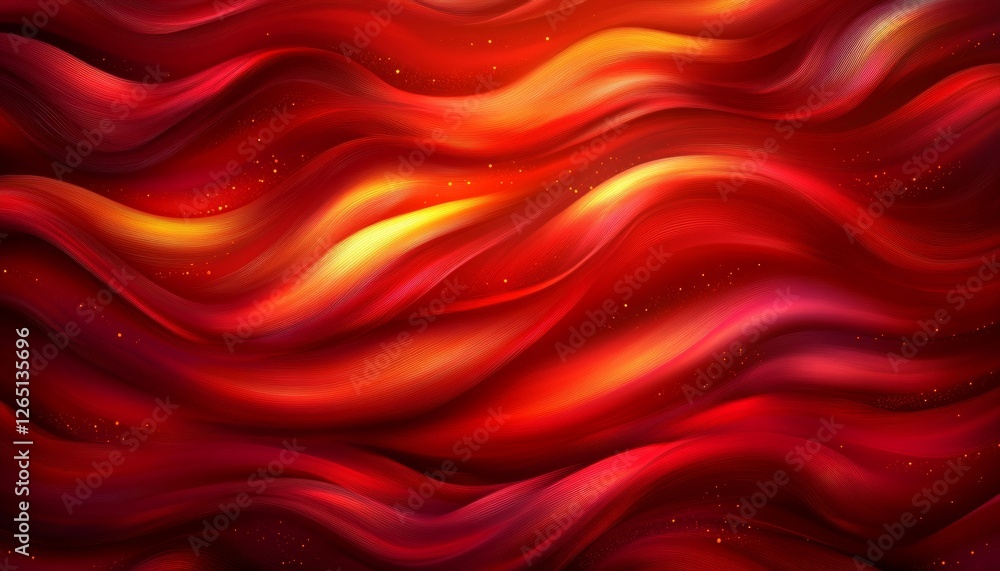 Obraz premium Abstract Red Flowing Lines Background, Dynamic Gradient, Wave Pattern with Smooth Converging Curves