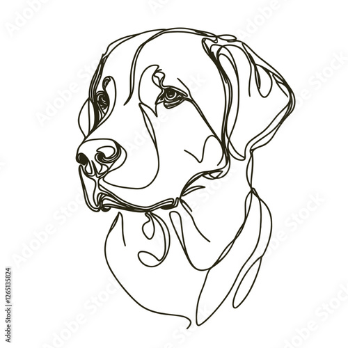 Continuous one line drawing of Chesapeake Bay Retriever breed Dog minimalist vector illustration design on white background. Simple line modern graphic style. Hand drawn graphic concept