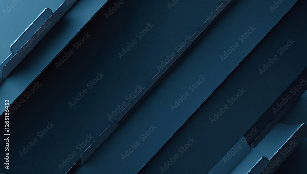Fototapeta premium This image features deep blue layers arranged with smooth lines, conveying a sense of depth, calmness, and artistic sophistication in a contemporary design context.