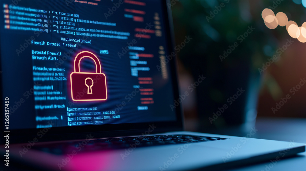 Modern Cybersecurity Interface with Warning Alerts and Encryption Status Modern Cybersecurity Interface with Warning Alerts and Encryption Status