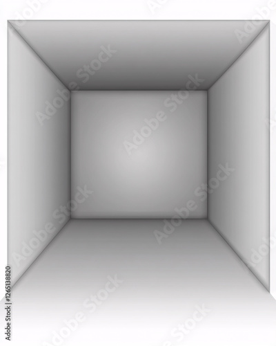 Wallpaper Mural Empty gray box, top-down perspective, showing inner surfaces, simple geometric form. Torontodigital.ca