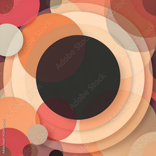 Abstract offset circles vector background