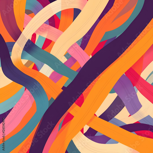 Abstract twisted ribbon vector background