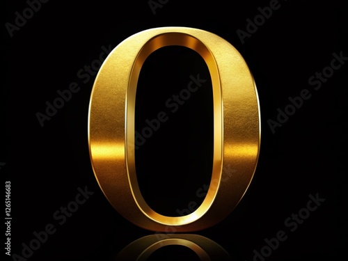 Silhouette of Golden Number and Letter R0: Elegant Minimalist Design photo