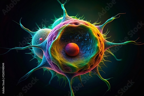 Silhouette of Plant Cell Division: Cytokinesis & Mitosis Stages photo