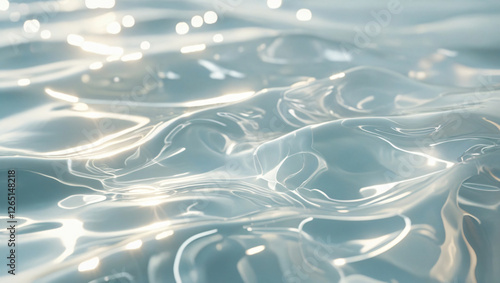 Seamless realistic water ripples or ocean waves summer background transparent overlay. 
