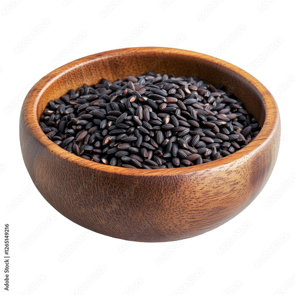 bowl of black rice isolated on Transparent PNG bowl of black rice isolated on Transparent PNG