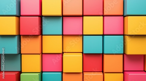 Colorful Cubes in a Patterned Arrangement of Various Shades