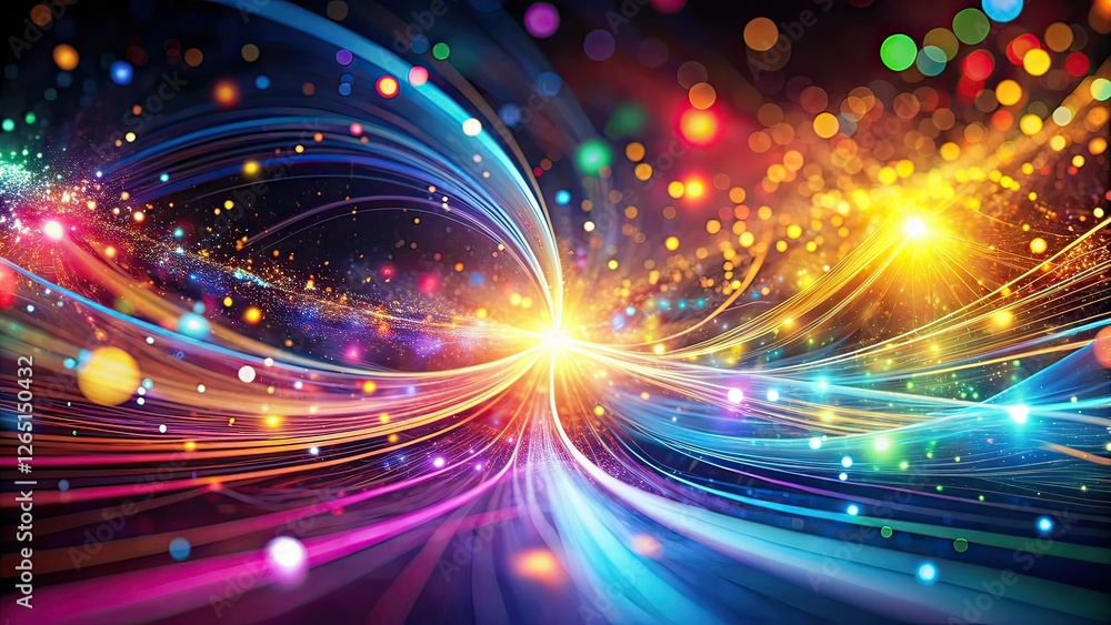 Naklejka premium Modern Techno Particle Design - Low Light Shallow Depth