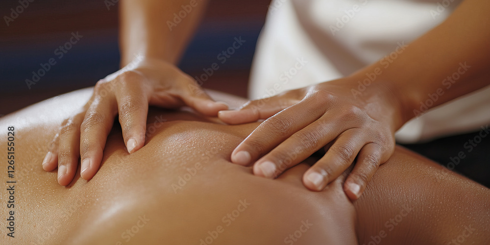 Close-up of Hands Performing a Back Massage Close-up of Hands Performing a Back Massage