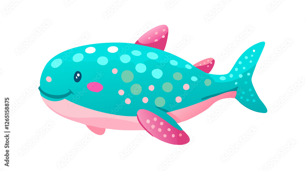 Fototapeta premium Playful illustration of a friendly fish, showcasing its colorful spots and charm