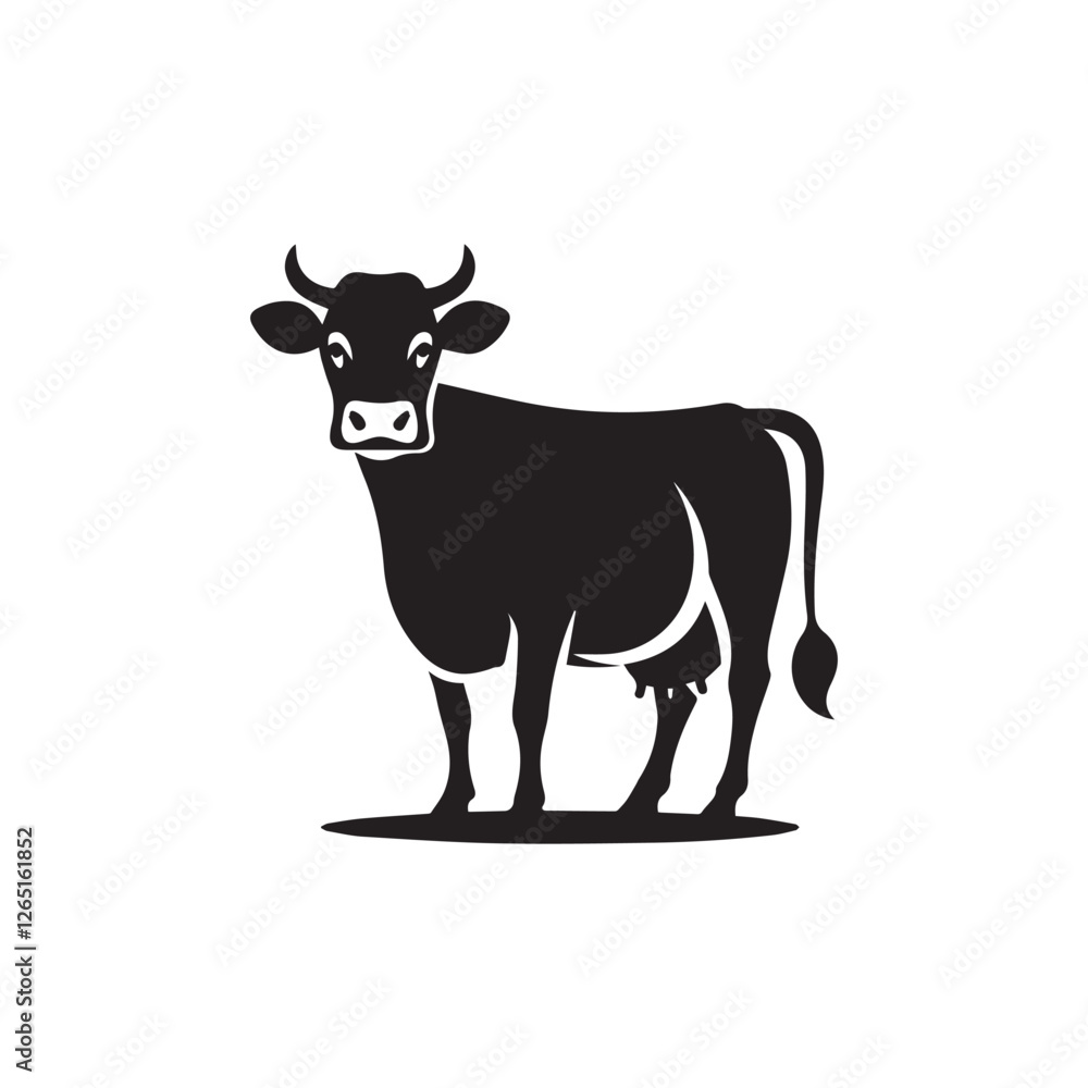 Cow silhoutee vector illustration on white Cow silhoutee vector illustration on white