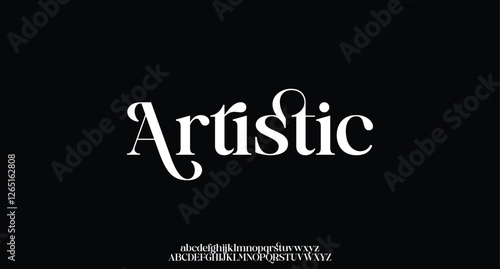 Elegant wedding alphabet font logo classic minimal fashion designs. Typography luxury modern serif letter fonts and number for logos tattoo brand. vector illustration
