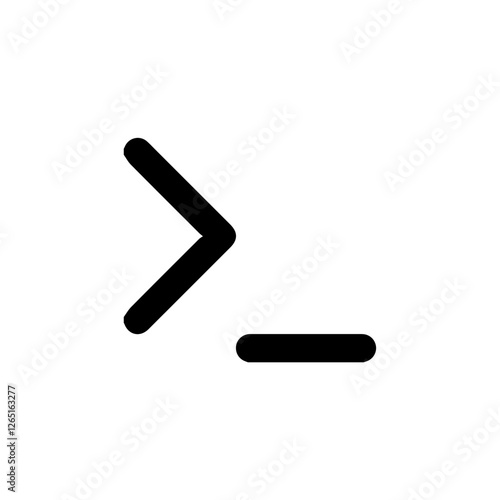 Command Line Prompt Icon in Minimalist Style Vector.