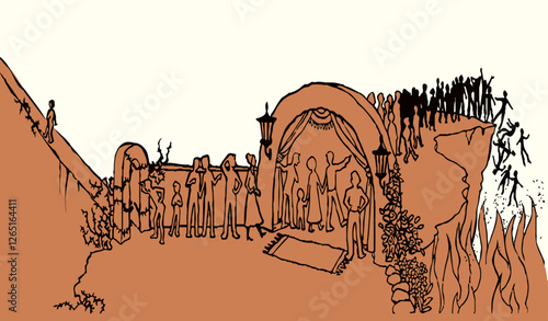 Two different ways. Vector drawing scene